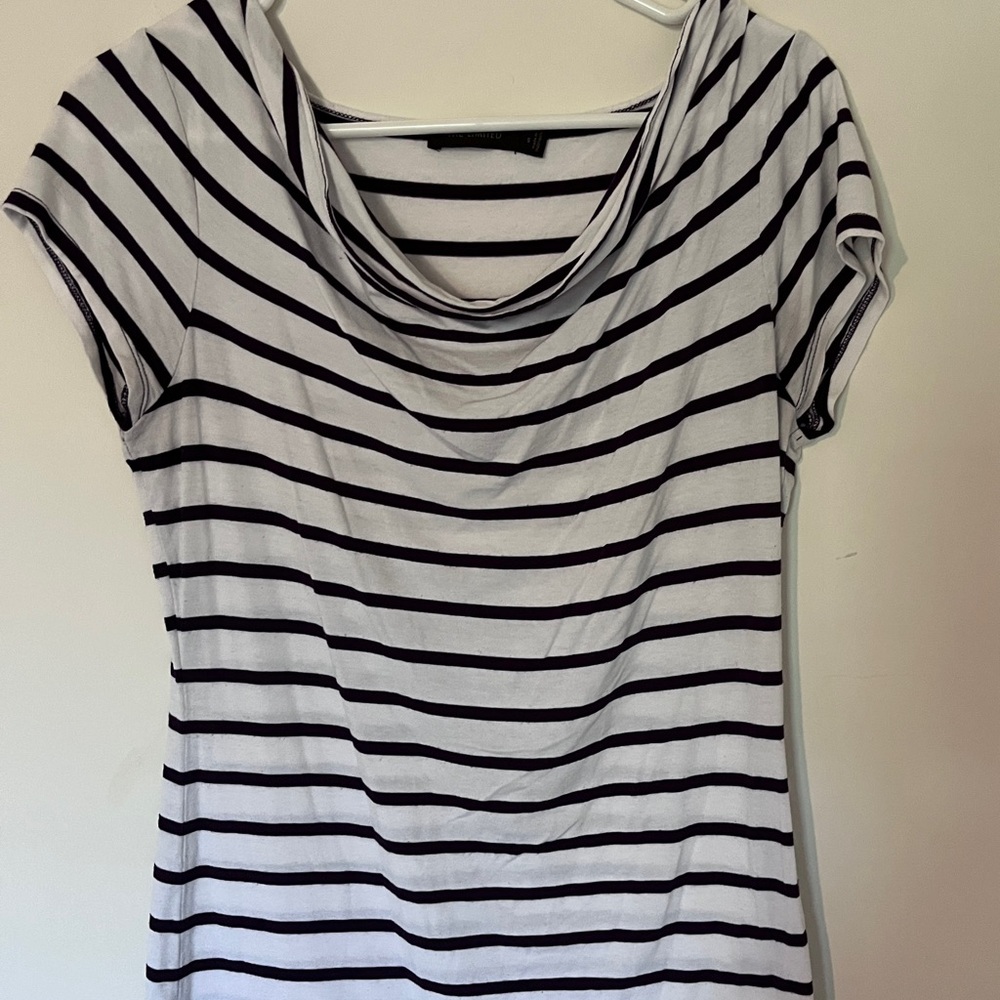 The Limited brand top.  Size small. Purple and white stripes